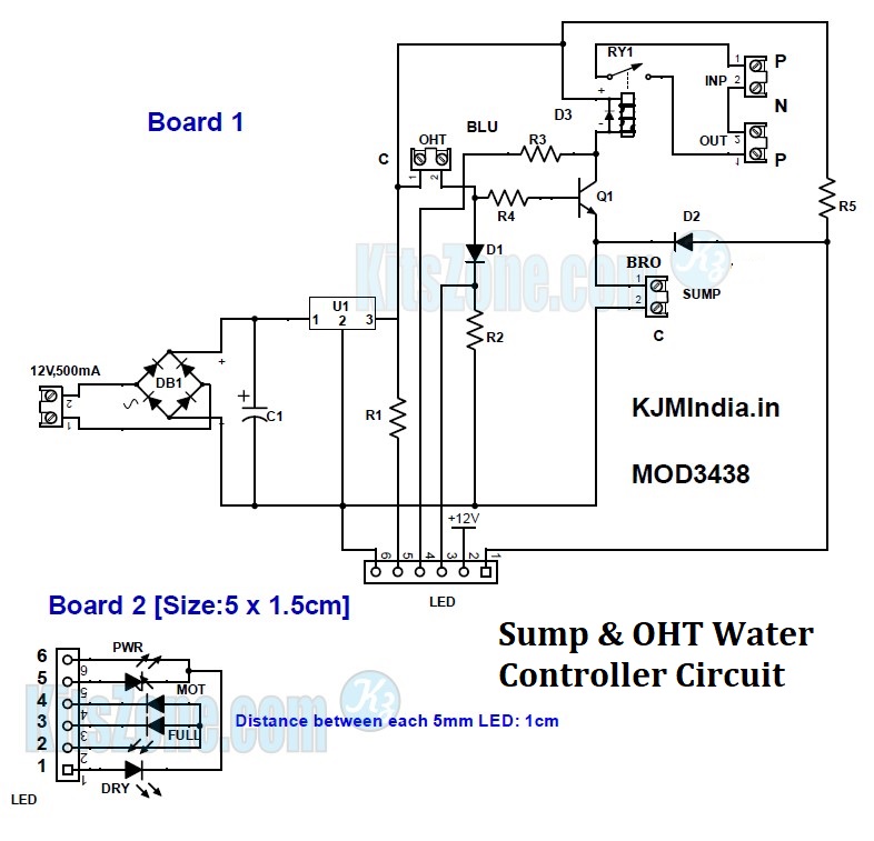 Automatic Water Level Controller Circuit With Dry Run Protection | For Sump & Overhead Tank | Transistor Based