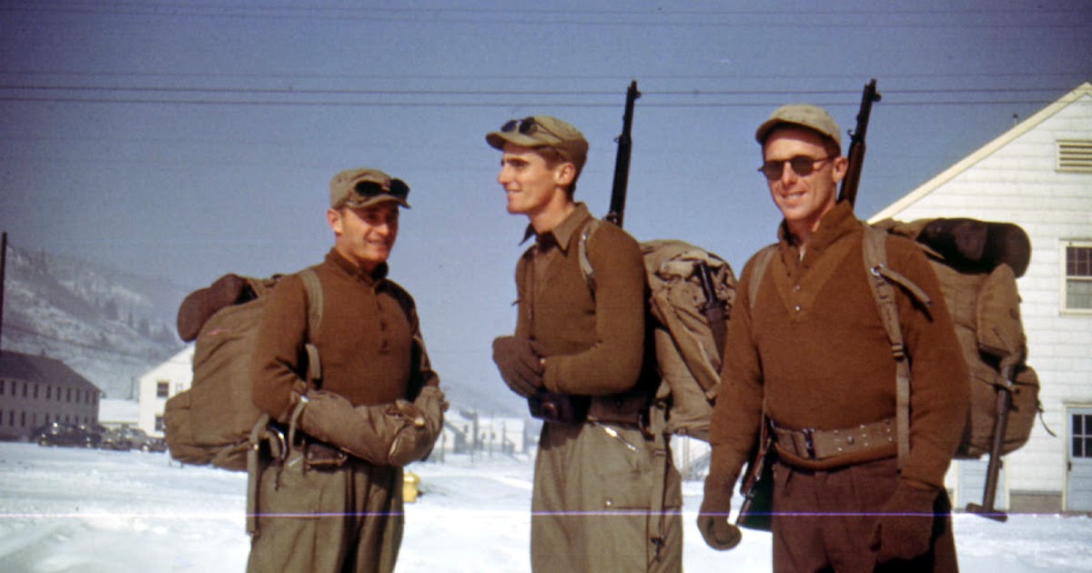 World War II in Color US Mountain Soldiers Carrying Rucksack