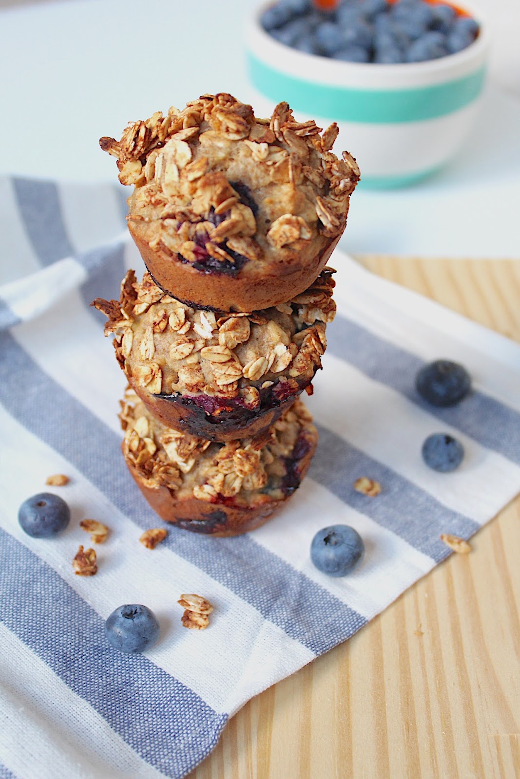 Whole grain blueberry muffins