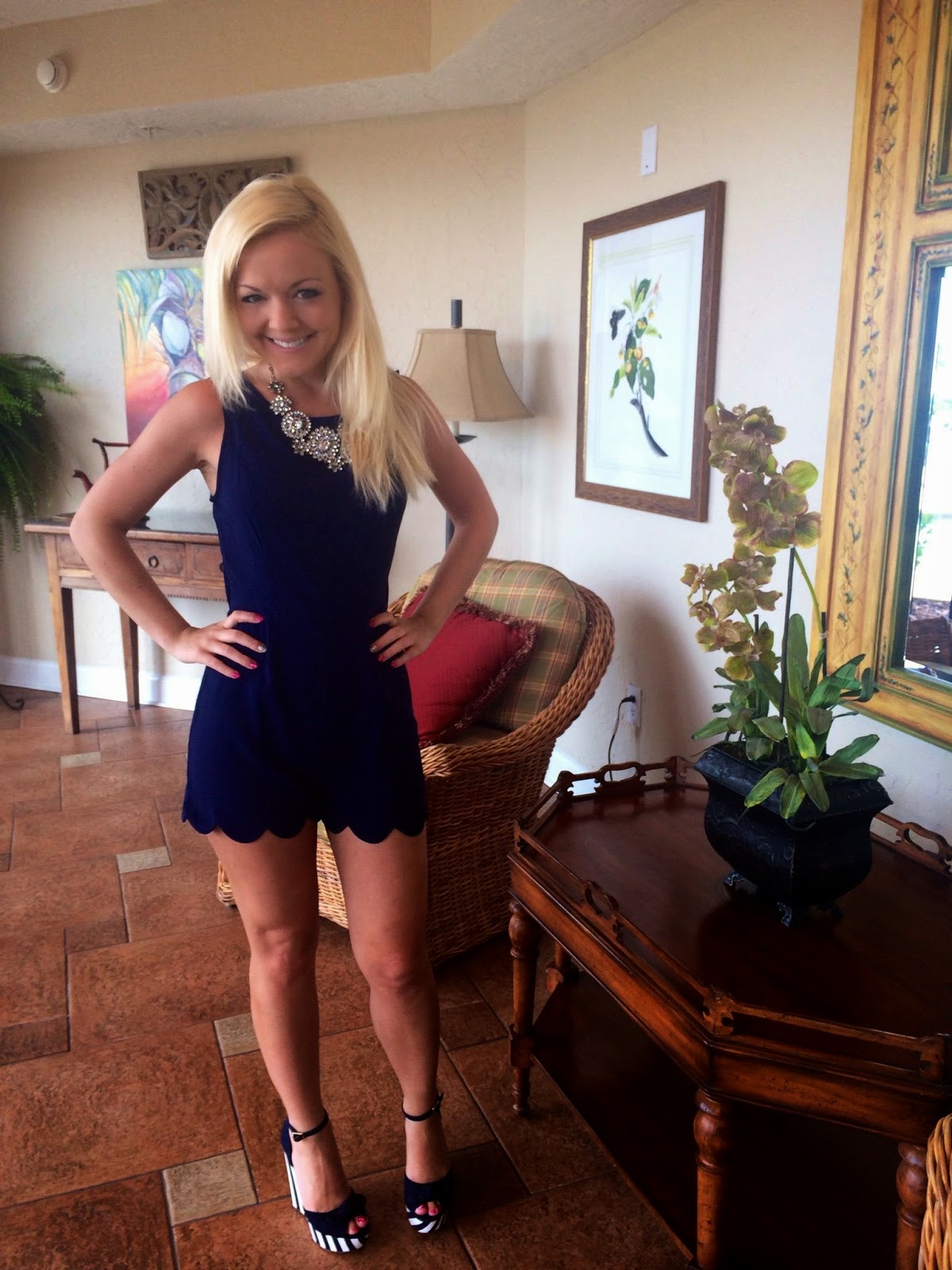 Navy Nautical Romper! | Ashley's Passion for Fashion
