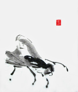 Everything is Extraordinary blog illustration of Sumi-e fly