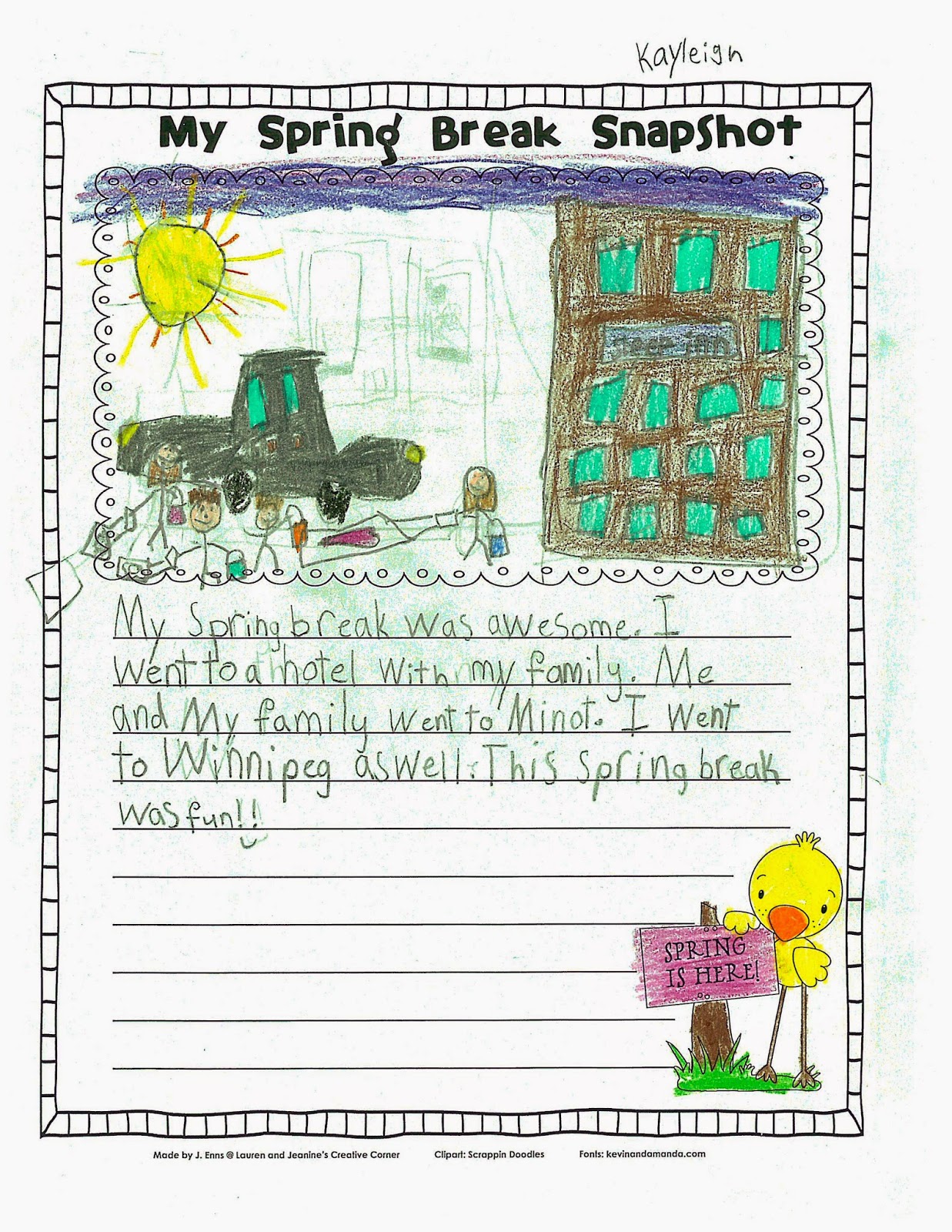 The Passionate Educator a blog by Mrs. Obach Spring Break Snapshot!