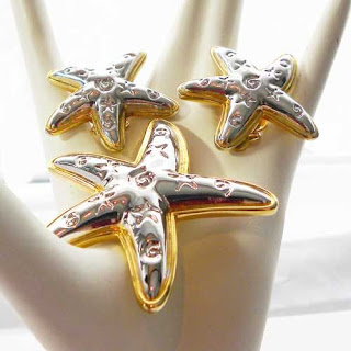 Star fish jewellery set 1990s New Age
