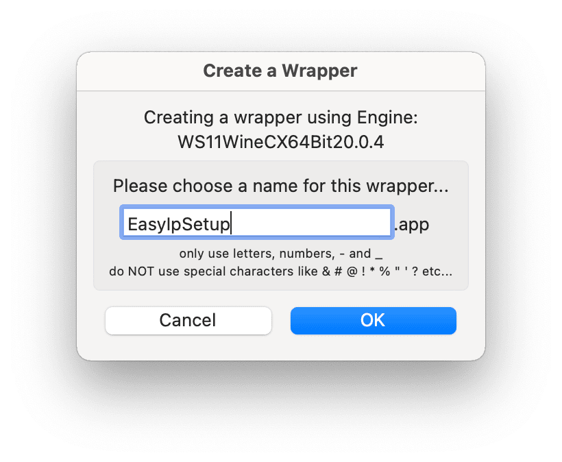 Create a Wrapper画面
