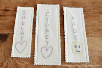 fabric embroidered bookmarks