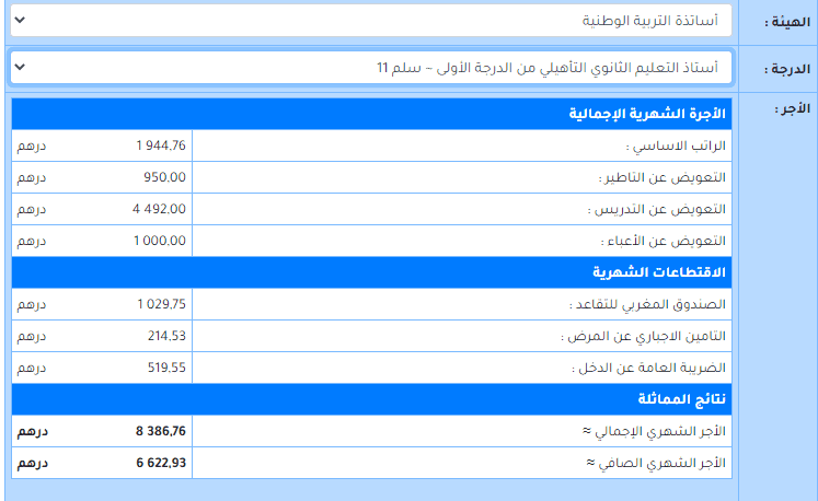 Screenshot%2B%252811%2529 أجور الأساتذة و المعلمين حسب كل درجة و سلم بوزارة التربية الوطنية للتعليم