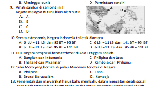 SOAL DAN KUNCI JAWABAN UAS PAS IPS KELAS 6 SD/MI SEMESTER