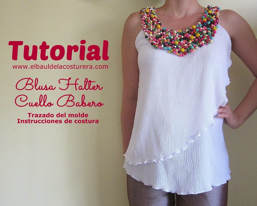 patrón blusa cuello babero