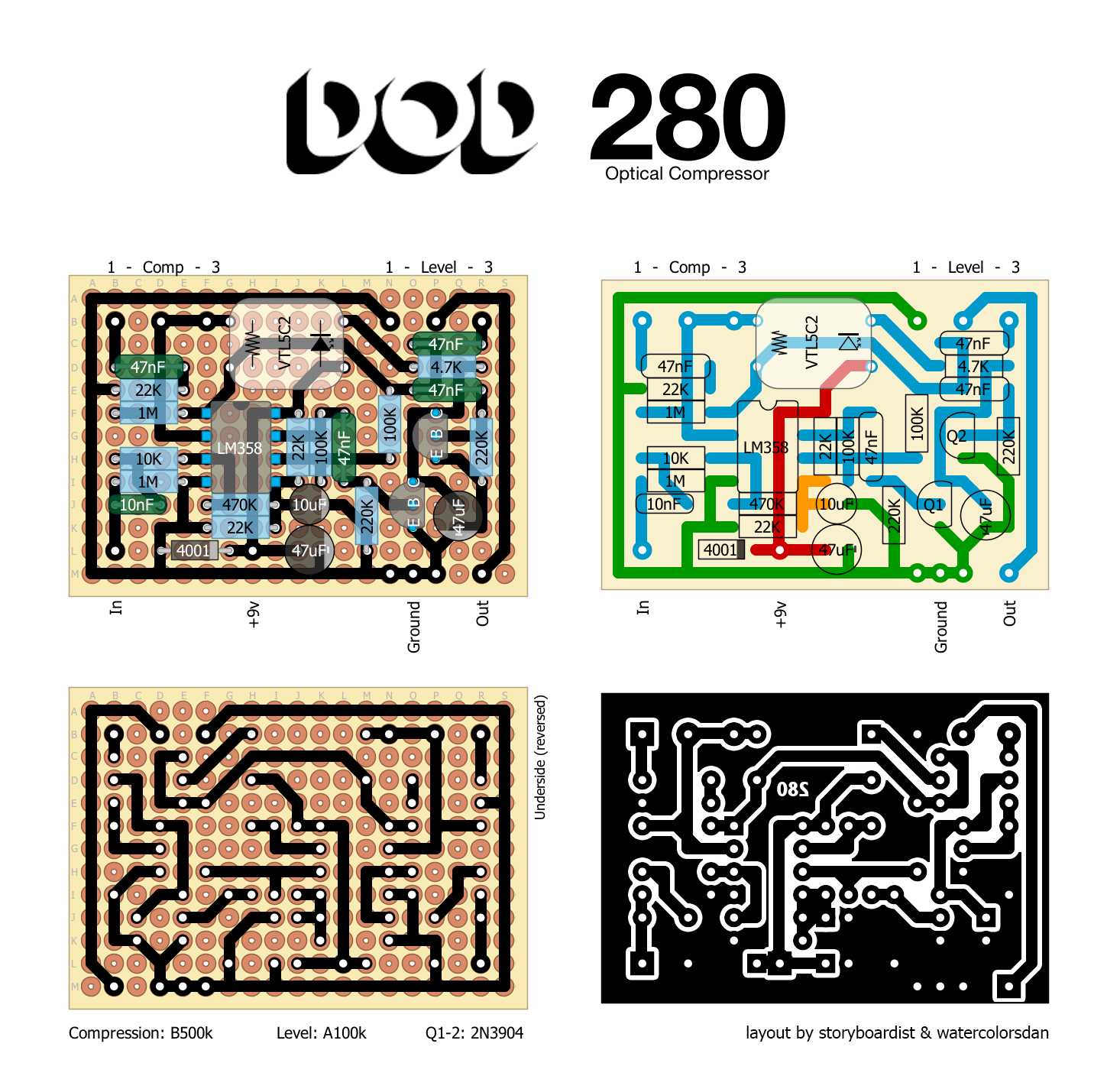 Perf and PCB Effects Layouts: DOD 280 Compressor