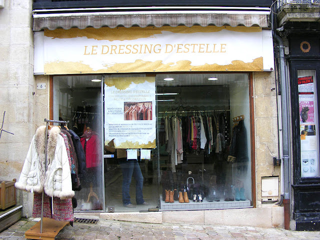 Second hand clothing boutique, Loches, Indre et Loire, France. Photo by Loire Valley Time Travel.