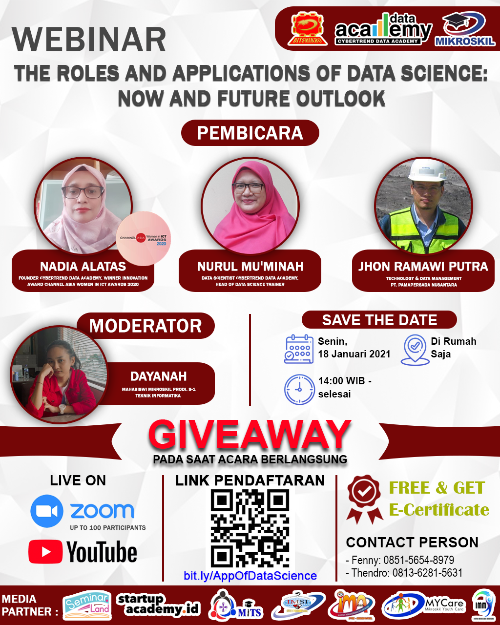 Webinar : The Roles and Applications of Data Science: Now and Future Outlook