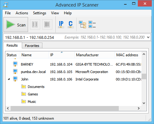 Advanced IP Scanner Download Free For Windows 10,7,8/8.1 PC