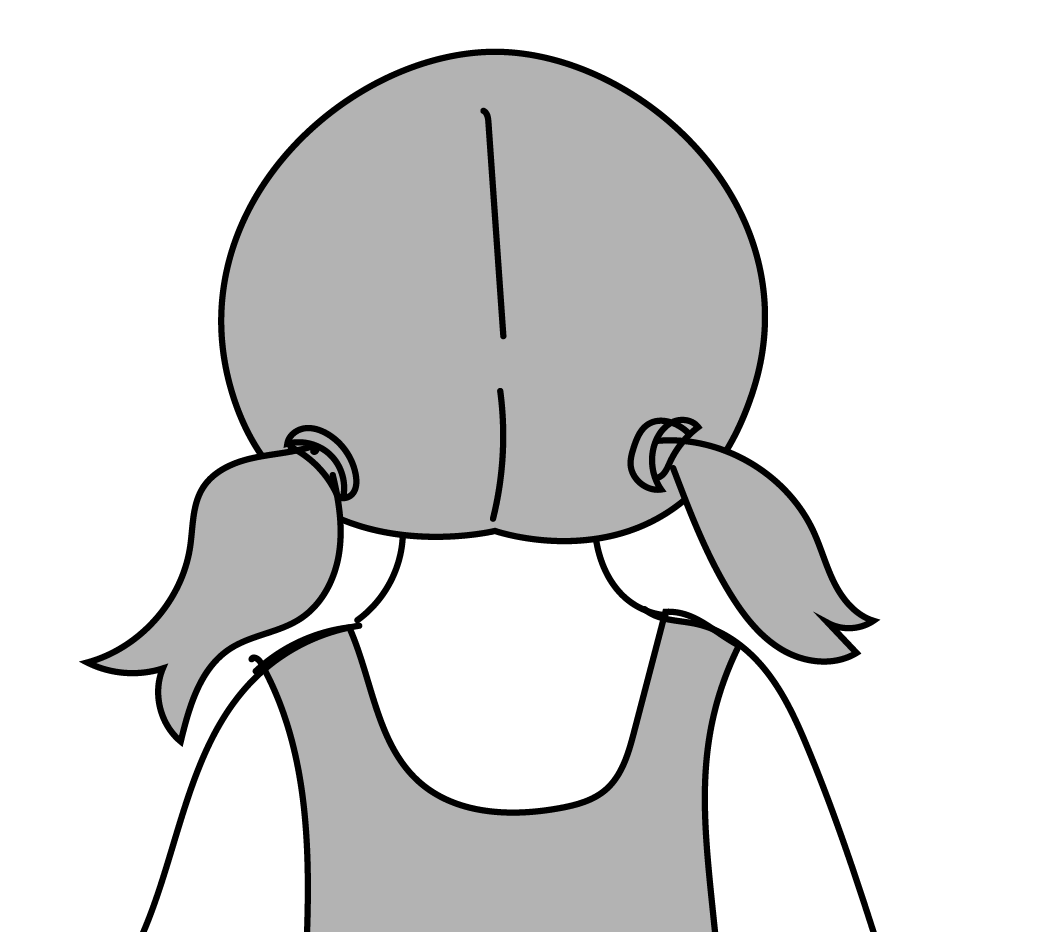 水泳・女の子の髪型見本（計4枚）