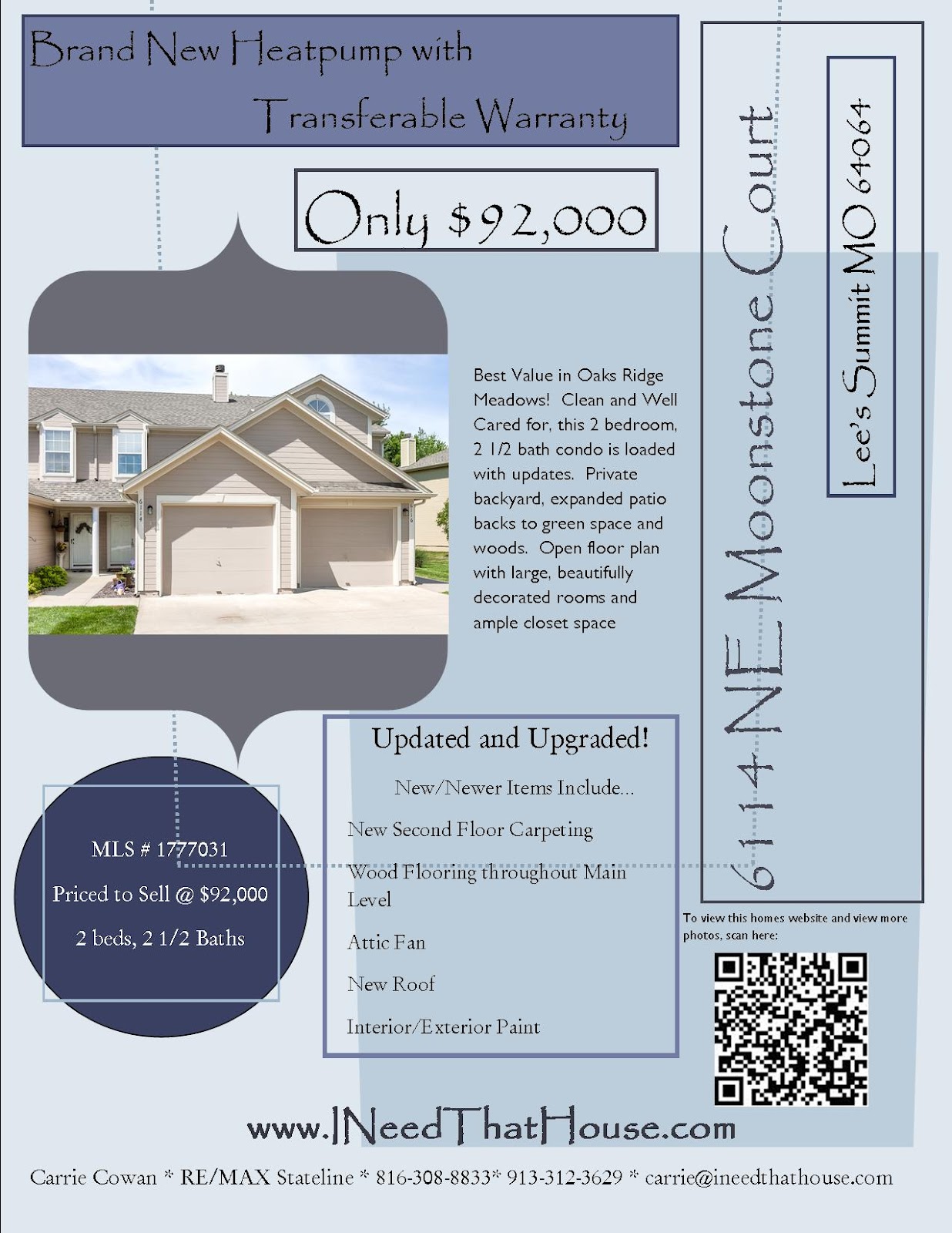 Beautiful Condo in Lee's Summit! Condos of Oaks Ridge Meadows only 92,000