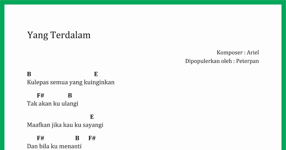 Chord Dasar Yang Terdalam Chordtela