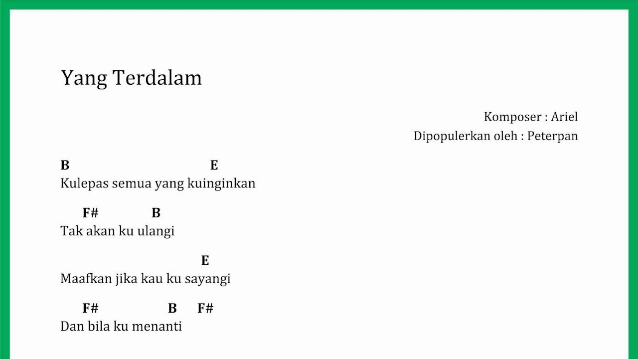 Yang Terdalam Chord C