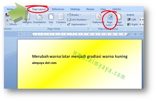 Merubah Warna Background Latar Kertas Microsoft Word Gambar Contoh Hasil