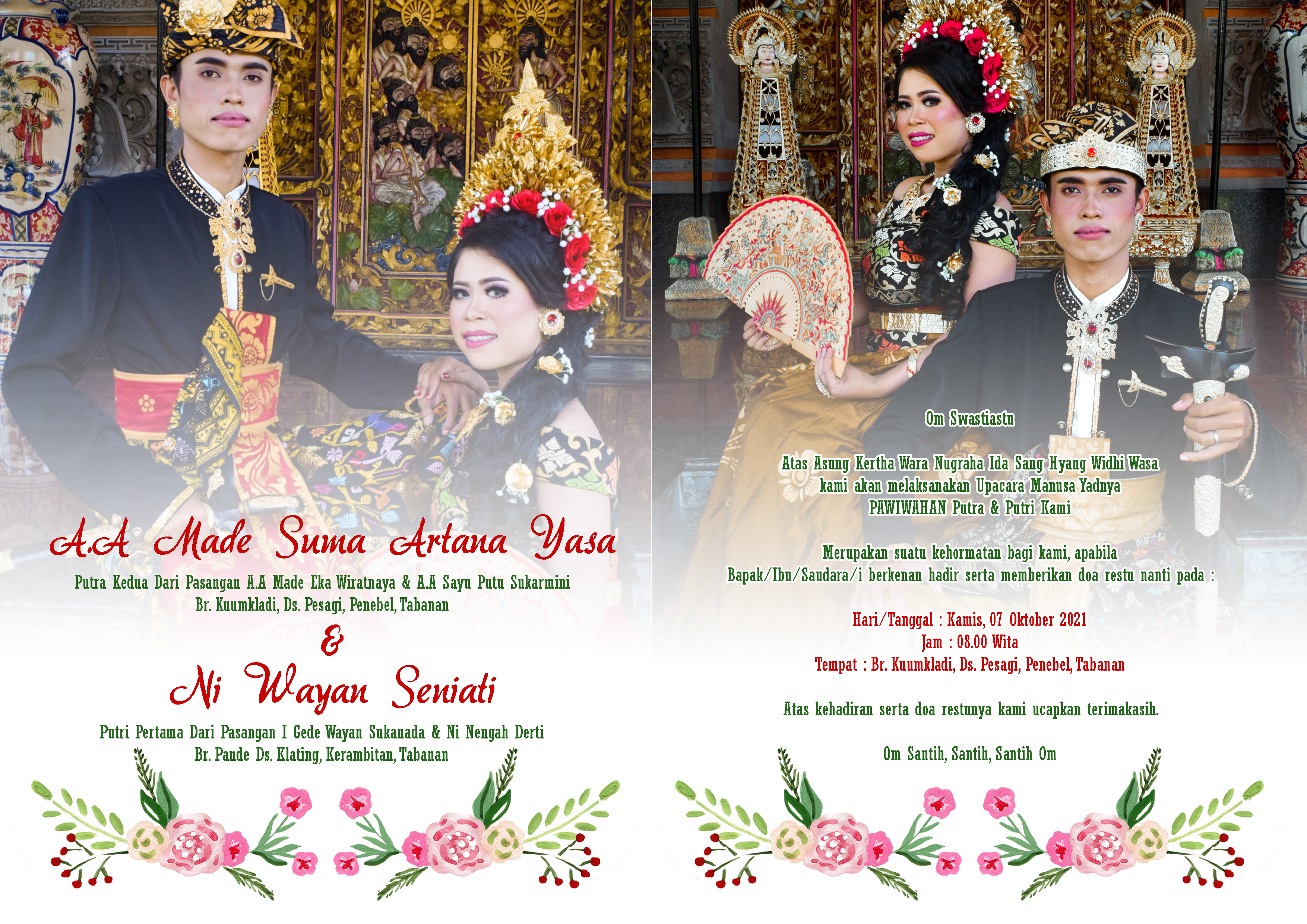 Template Desain Undangan Pernikahan Bali PSD A&S - Agunk Wira