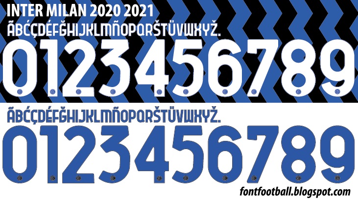 Font Football Font Vector Inter Milan 2020 2021 Kit