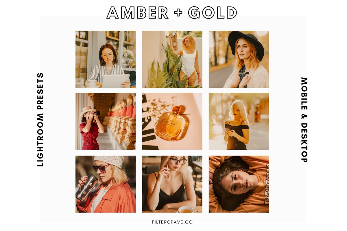 Preset Tone Màu Vàng và Hổ Phách – Amber Gold Presets (XMP)