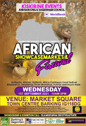 Wed/1st/Sept:  AFRICAN SHOWCASE MARKET/FESTIVAL IN BARKING.