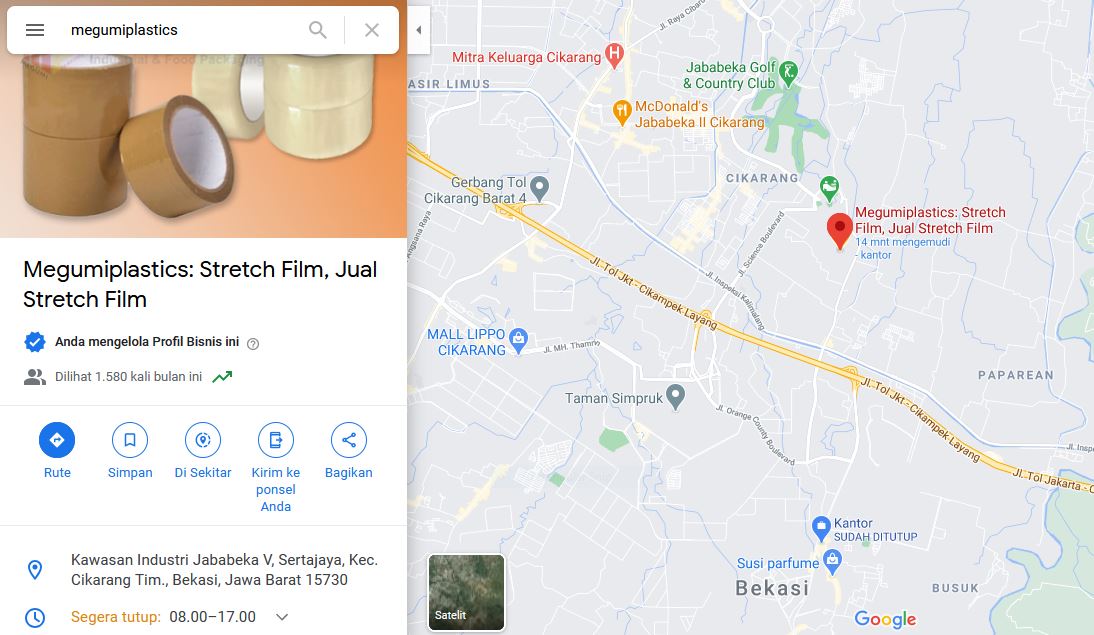 Lokasi stretch film cikarang