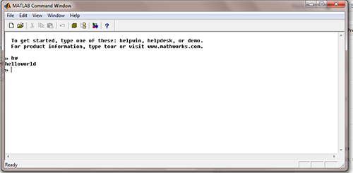 Hello World di Matlab
