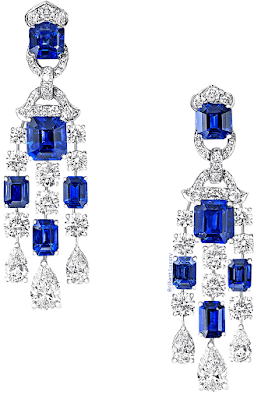 ♦Graff blue sapphire diamond drop earrings #pantone #jewelry #blue #brilliantluxury