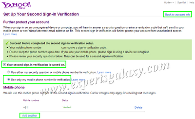 Yahoo Second Sign-In Completed
