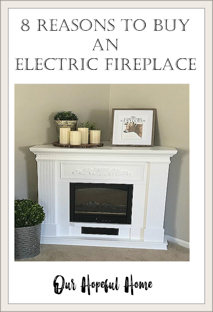 white electric fireplace farmhouse mantel art