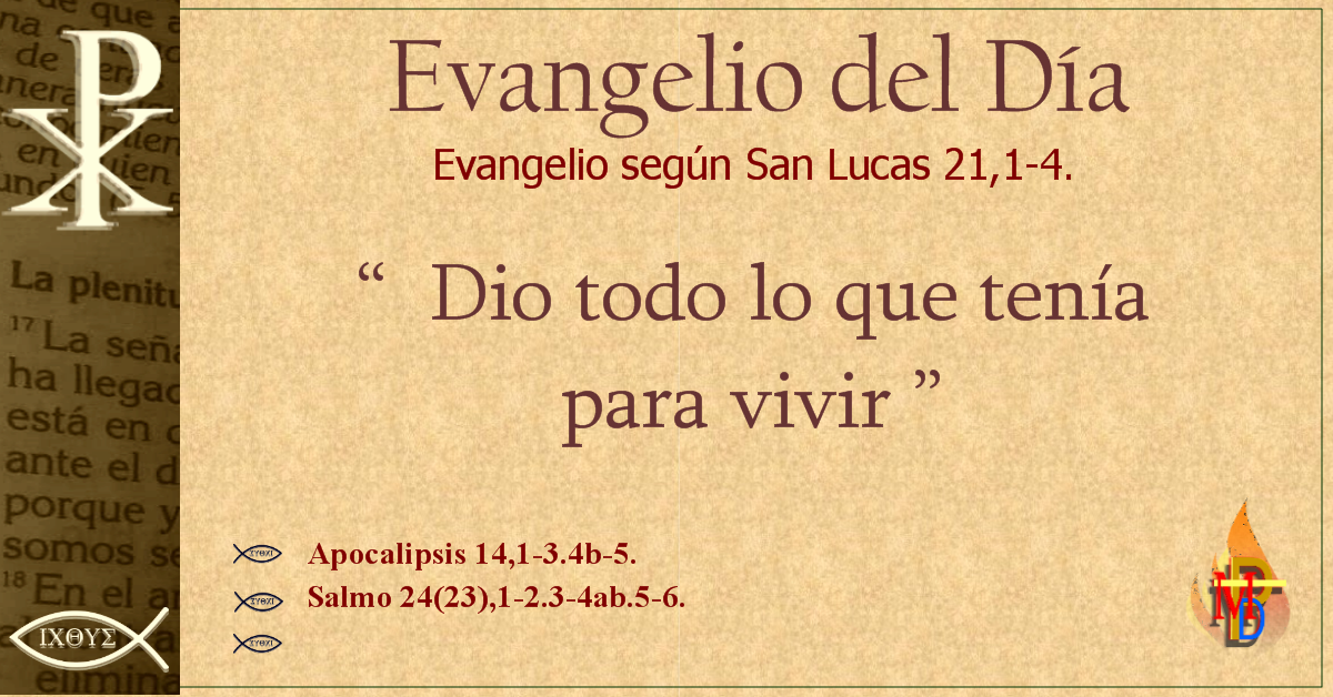 Misioneros de la Palabra Divina EVANGELIO 23 de Noviembre San
