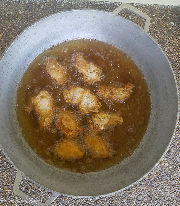 Wings frying in oil