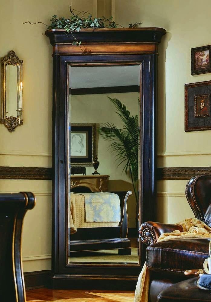 US Jewelry Corner Hooker Floor Mirror with Jewelry Storage Beautiful