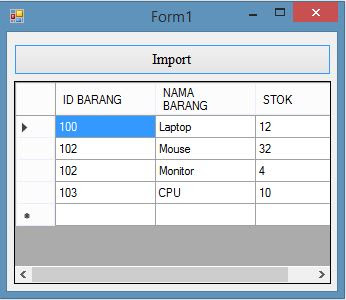 Cara Import Data Ms. Excel ke Datagridview