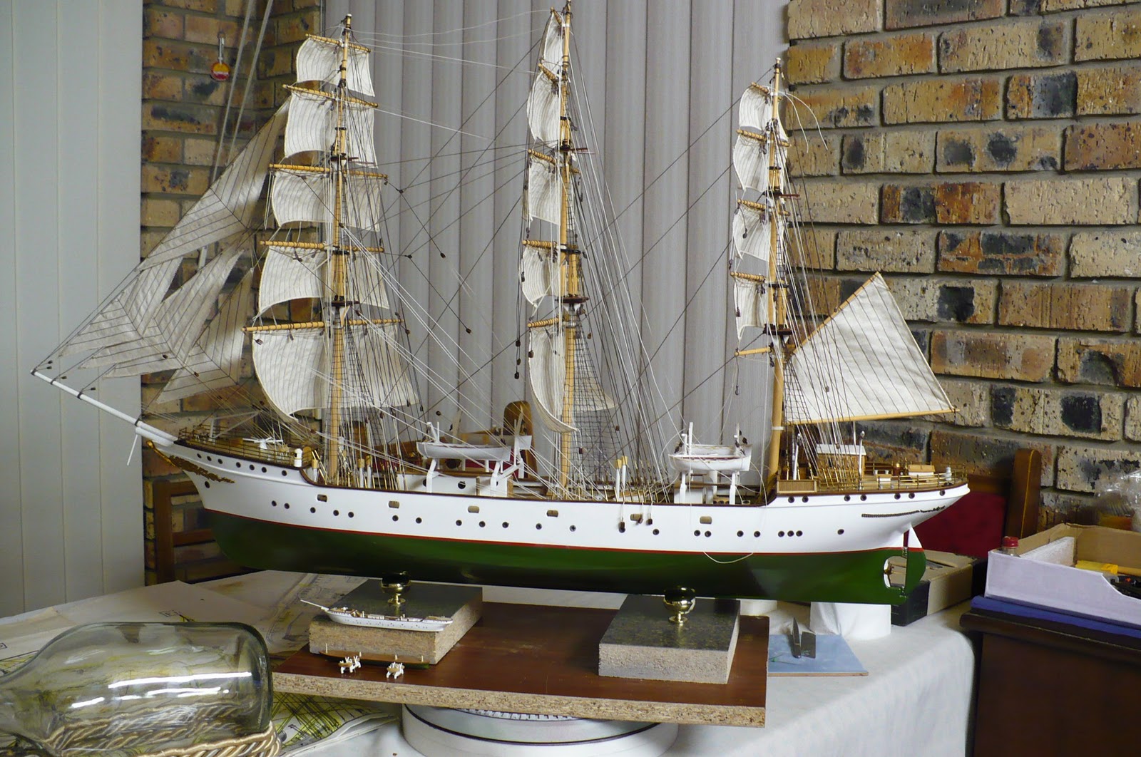  ship DANMARK and decided to try and make a miniature of it in a bottle