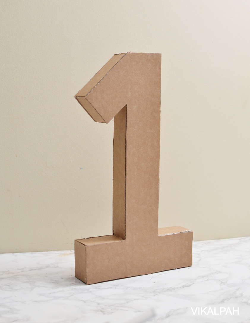 Vikalpah: DIY Cardboard Number 1 for first birthday