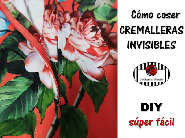 Cremallera invisible. Cómo coser cremalleras paso a paso. Muy fácil. DIY