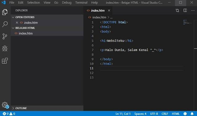 Text Editor HTML Visual Studio Code Text Editor HTML Visual Studio Code