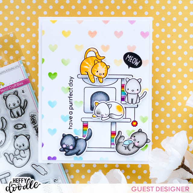 Purrfect Day Cat Cards | Heffy Doodle Friends Blog Hop