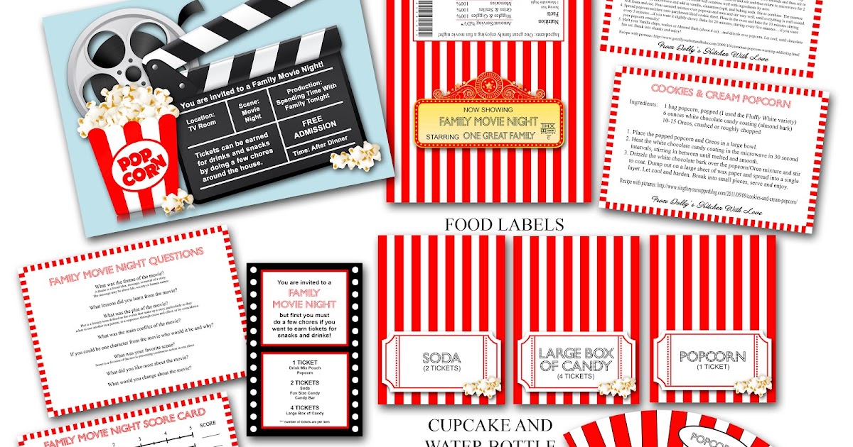 Paper Perfection Movie Party Family Movie Night Printables paper-perfection-movie-party-family-movie-night-printables