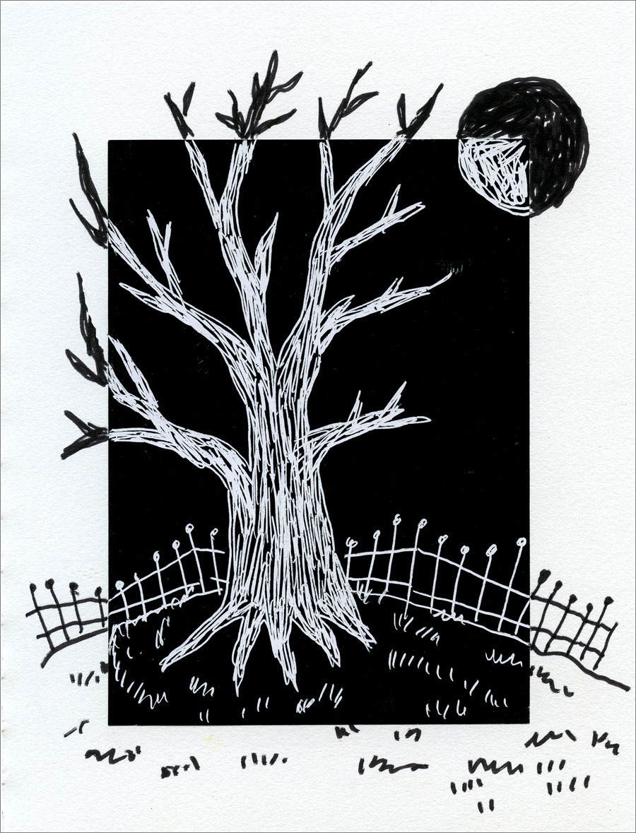 Positive / Negative Scratch Tree Art Projects for Kids