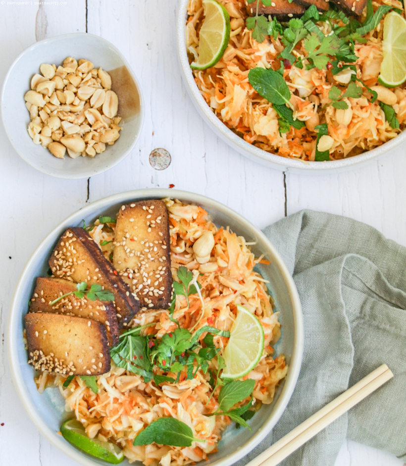 Asiatischer Karotten-Krautsalat mit Tofu