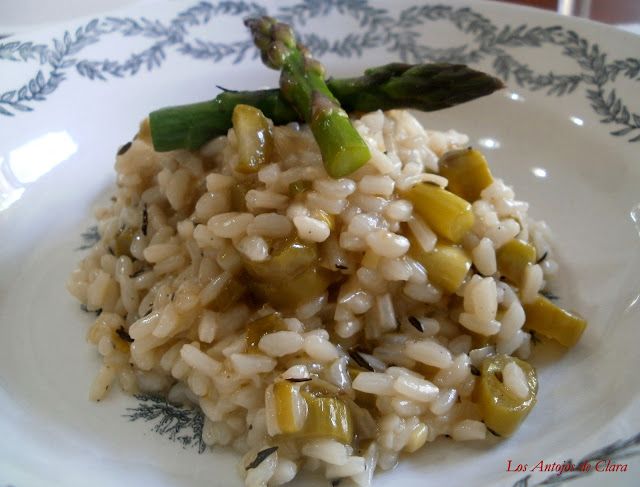 Arroz meloso con espárragos 