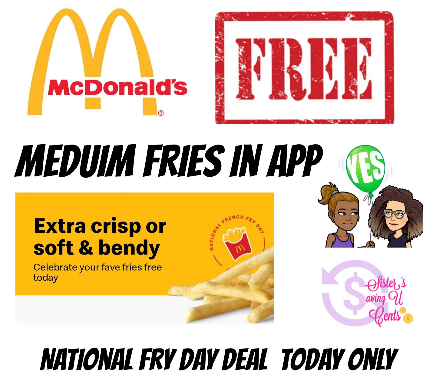Free Medium Fries National Fry Day Deal At McDonald's