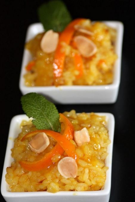 receta de arroz con naranja y azafrán