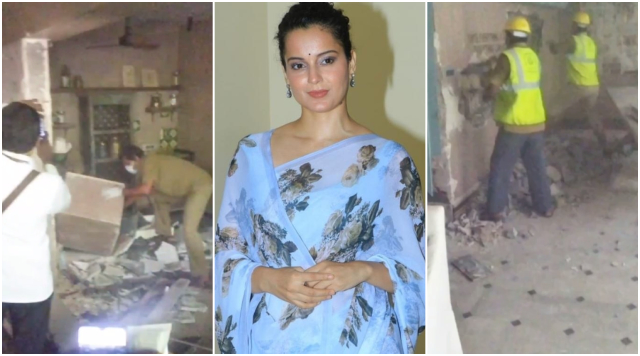 Kangana Ranaut Shared The Demolition Pictures Of Her Office Driven By BMC With Series Of Tweets.