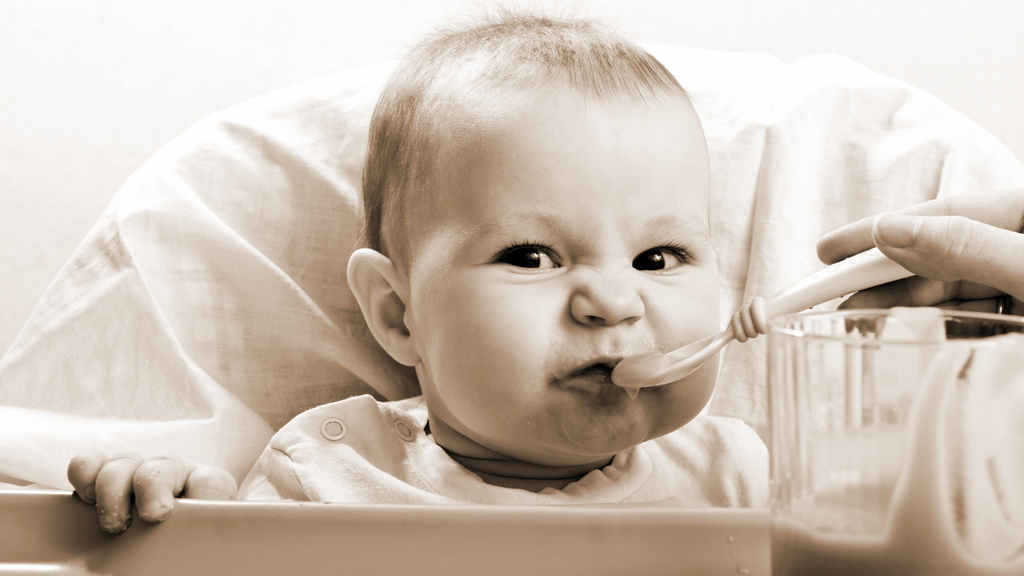 Images of babies eating