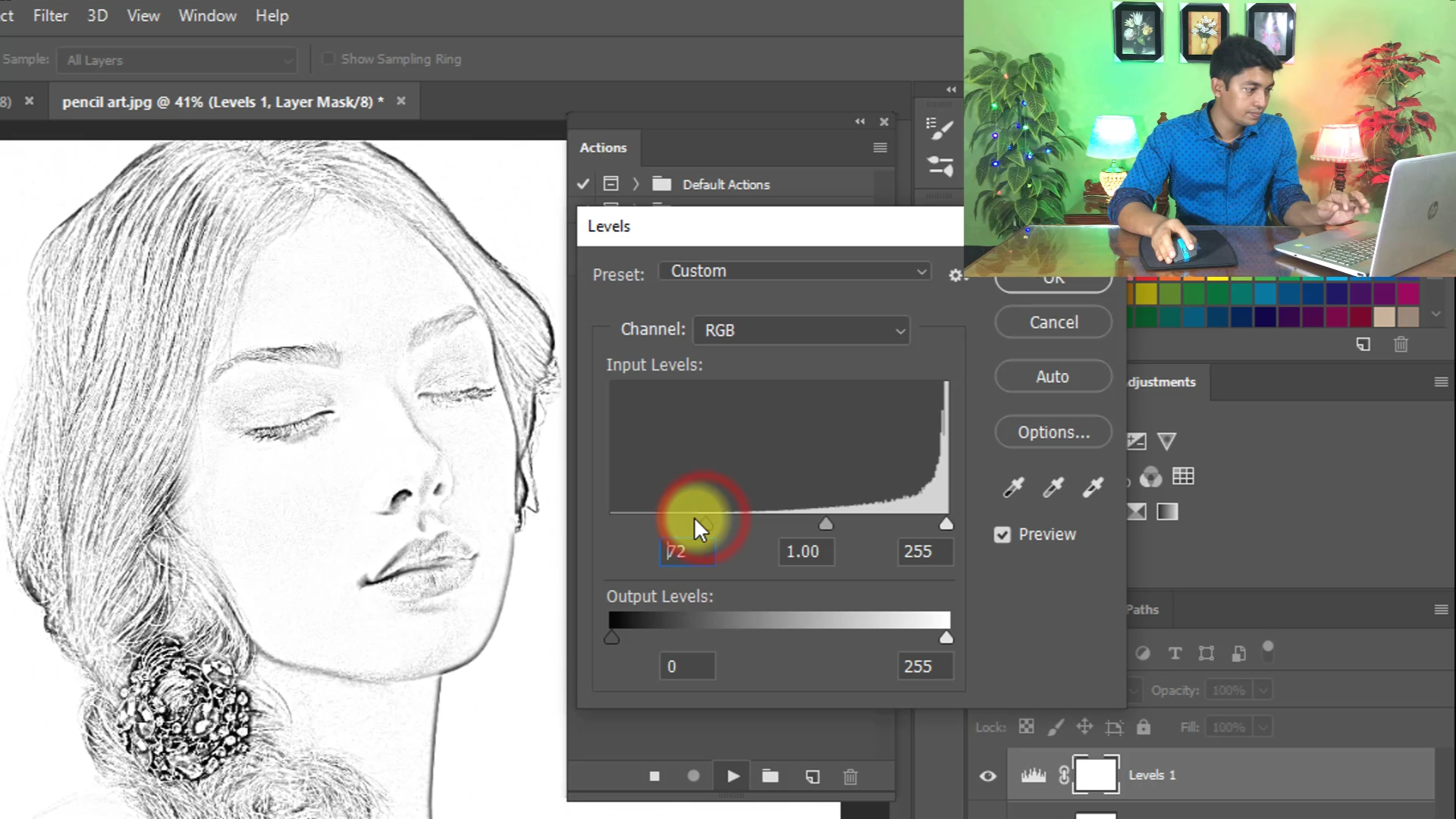 Free Download - 1 Click Magic Pencil Sketch Art Photoshop Actions