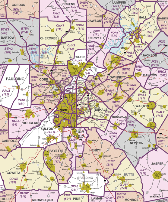Map Atlanta Georgia Area 