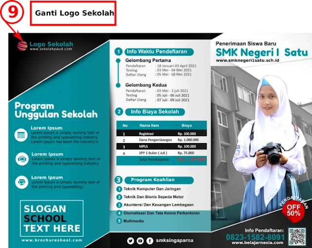 File File : Contoh Desain Brosur Penerimaan Siswa baru SMK Gratis